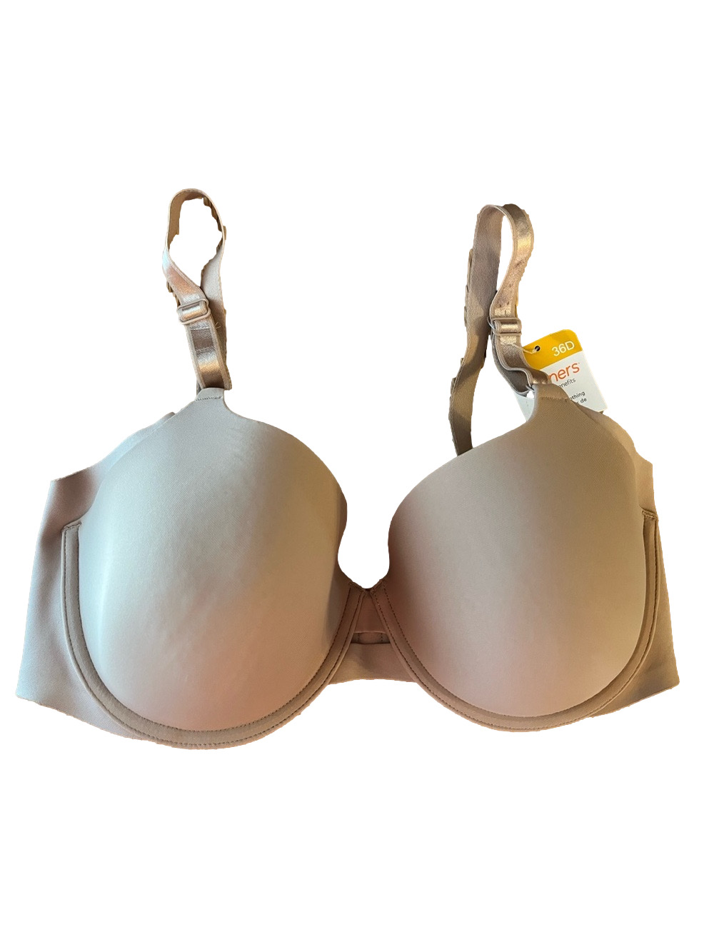 NWT Warners Blissful Benefits Extra Side-Smoothing Underwire Bra 36D Nude